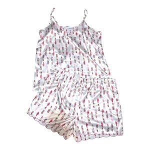 Timree lipstick scalloped pajama set